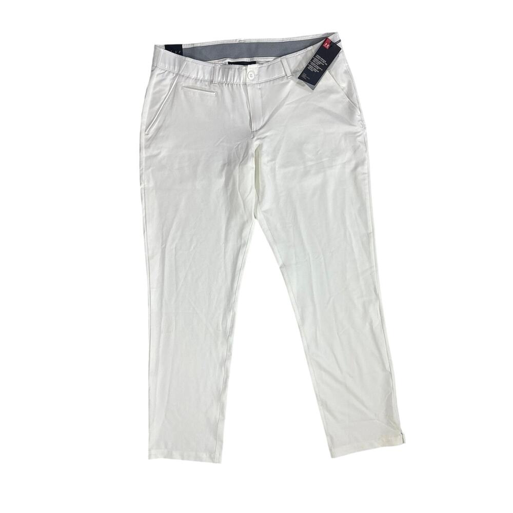 NWT Under Armour UA Links Golf Pants White Women's Size 14 1272344-100 Flaw